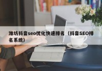 潍坊抖音seo优化快速排名（抖音SEO排名系统）